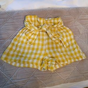 Bershka High Waisted Checker Shorts S